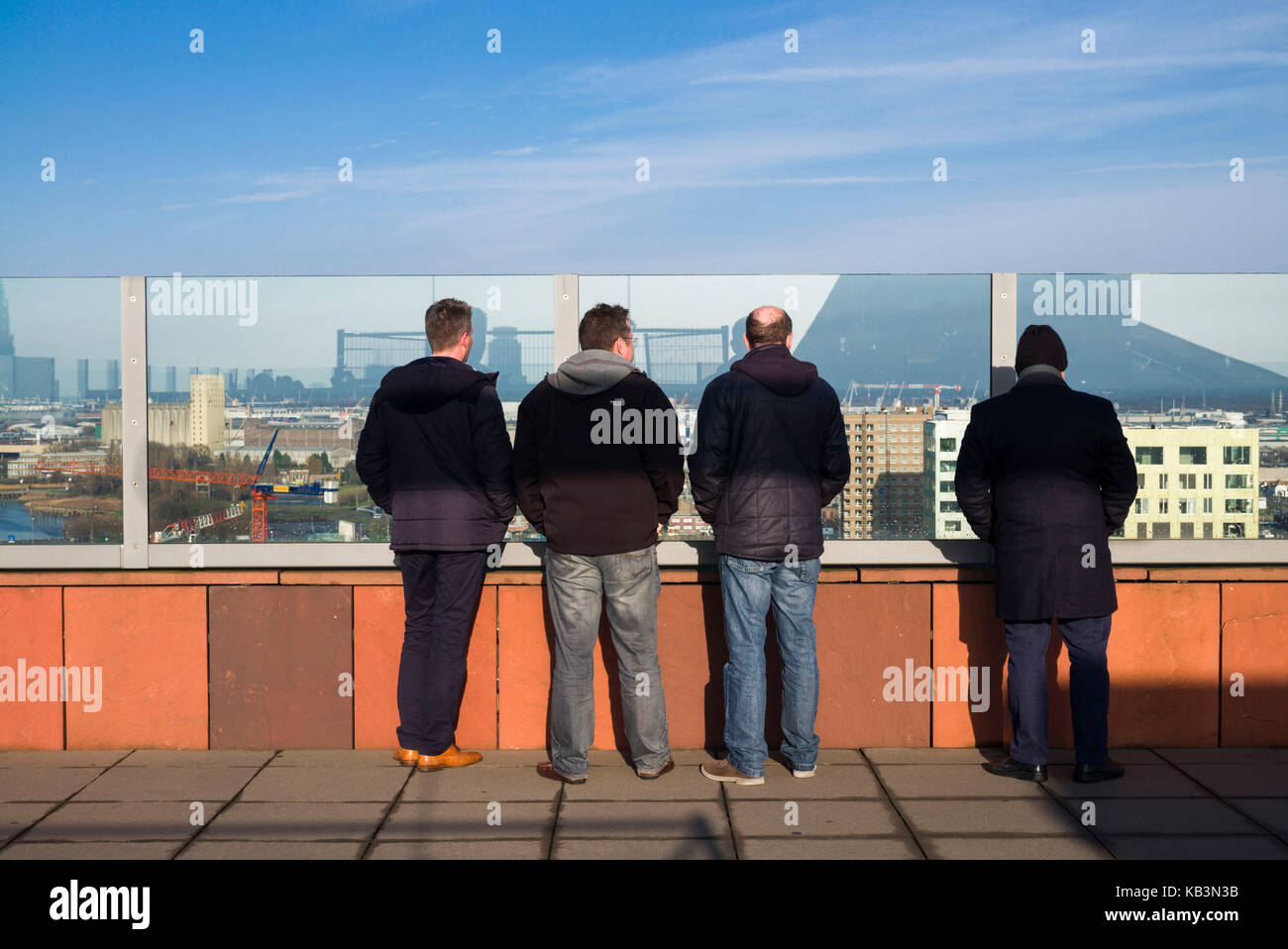 Belgium, Antwerp, MAS museum, visitors to the roof Stock Photo