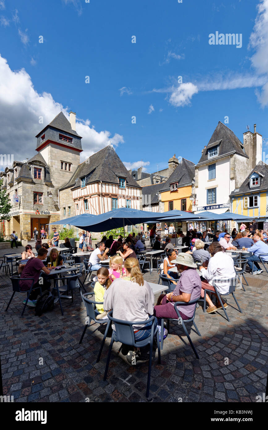 France, Finistere, Quimper, Terre au Duc square, medieval houses Stock Photo