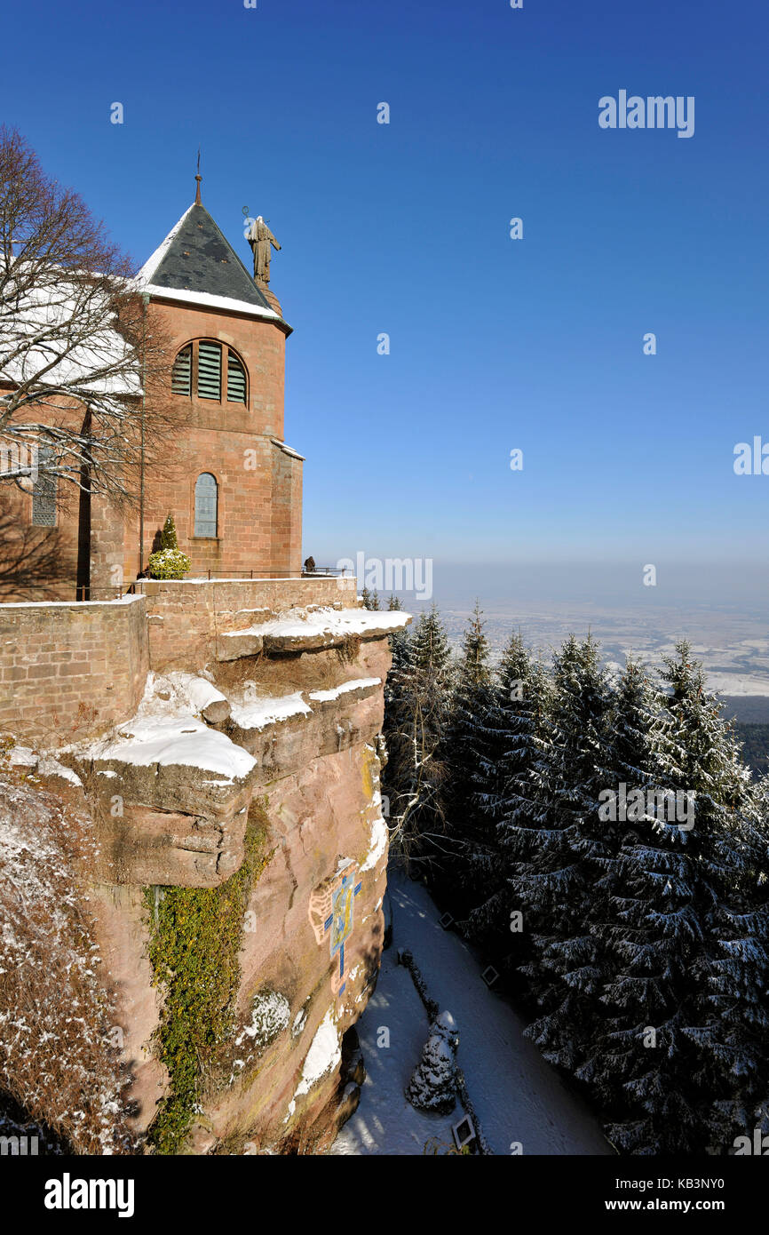 France, Bas Rhin, Mont Sainte Odile, Sainte Odile convent Stock Photo