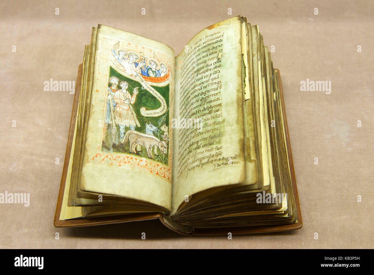 France, Bas Rhin, Selestat, humanistic library, Liber Precum from the 12th centtury, manuscript on parchment containing different prayers Stock Photo