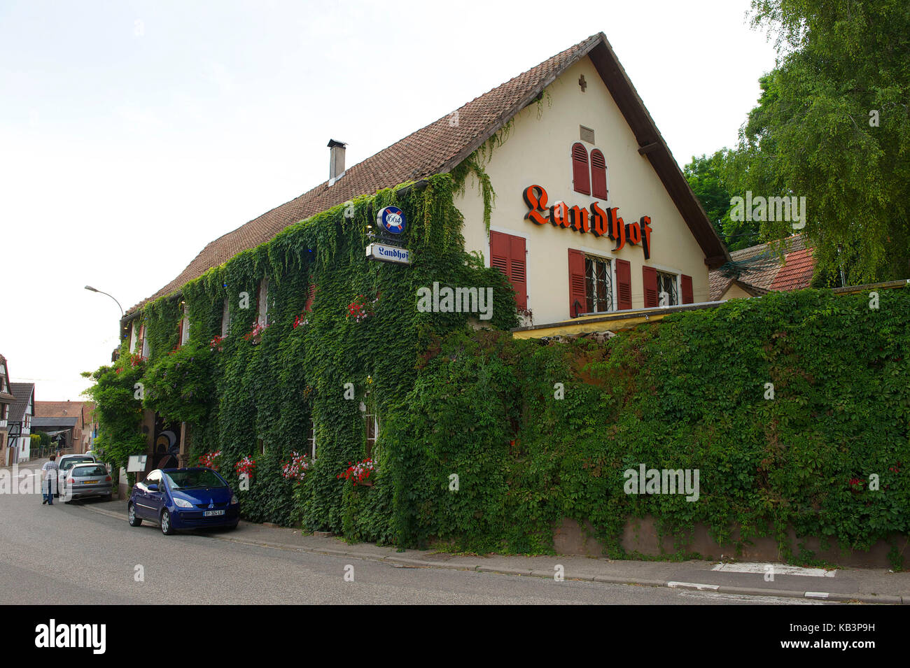 France, Bas-Rhin, Olwisheim, restaurant Landhof Stock Photo