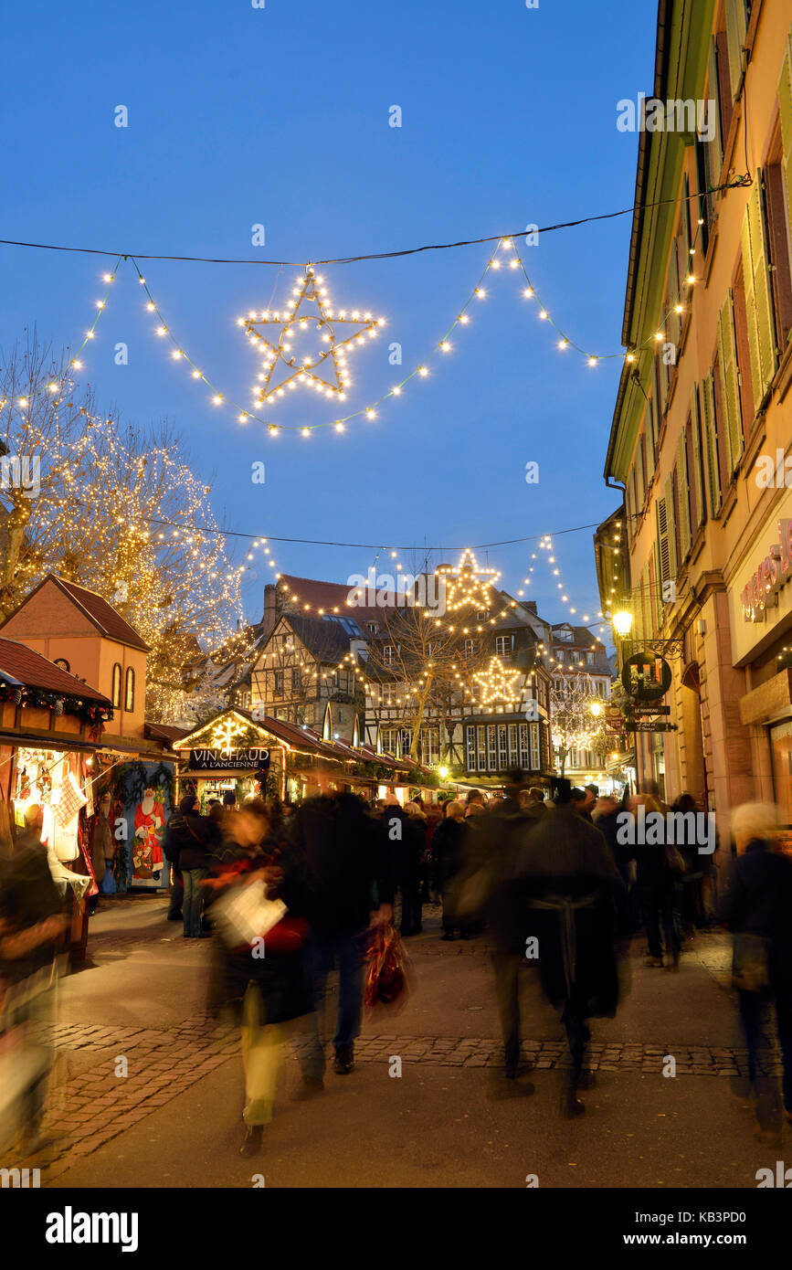 France, Haut Rhin, Colmar, Christmas market at Place des Dominicains Stock Photo