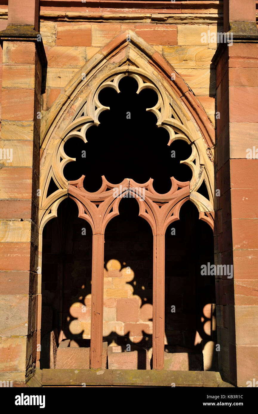 France, Bas Rhin, Wissembourg, Saint-Pierre-Saint-Paul church, the unfinished Gothic cloister Stock Photo