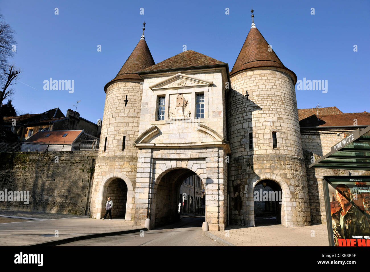 France, Doubs, Besancon, the historic center, The Rivotte gate Stock Photo