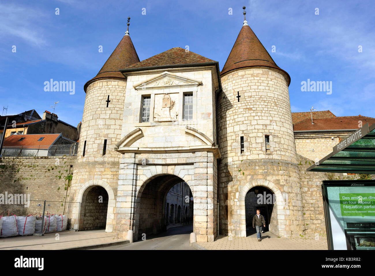 France, Doubs, Besancon, the historic center, The Rivotte gate Stock Photo