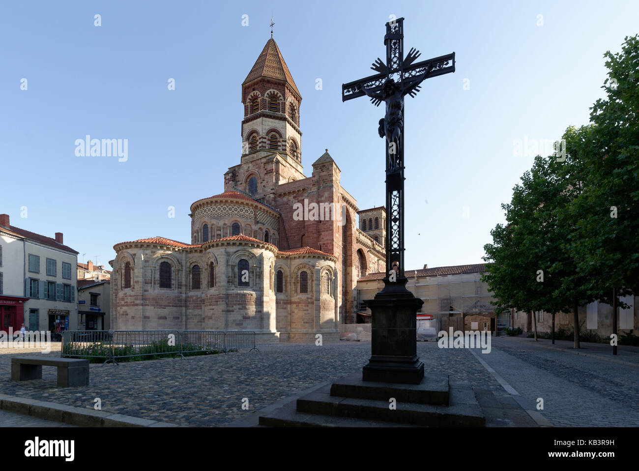 France, Haute Loire, Brioude, Basilica of Saint Julien Stock Photo