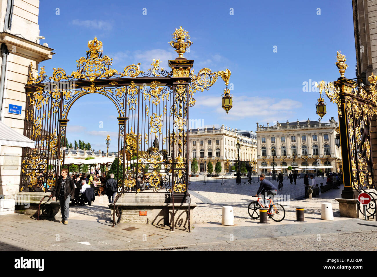 France, Meurthe et Moselle, Nancy, Place Stanislas (former Place Royale) built by Stanislas Leszczynski in the 18th century, classifed as World Heritage by UNESCO, golden gate by Jean Lamour Stock Photo