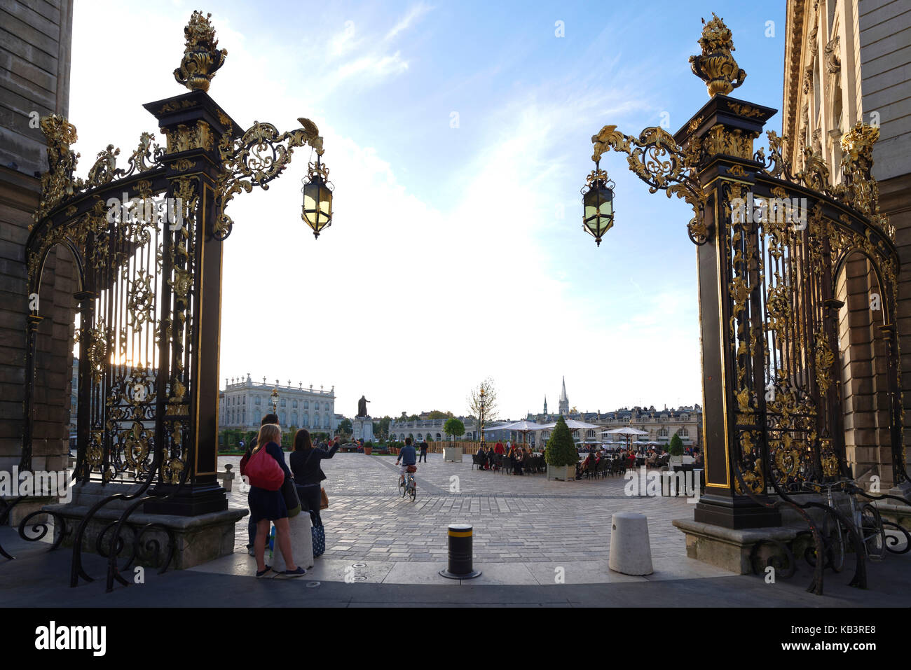 France, Meurthe et Moselle, Nancy, Place Stanislas (former Place Royale) built by Stanislas Leszczynski in the 18th century, classifed as World Heritage by UNESCO, golden gate by Jean Lamour Stock Photo