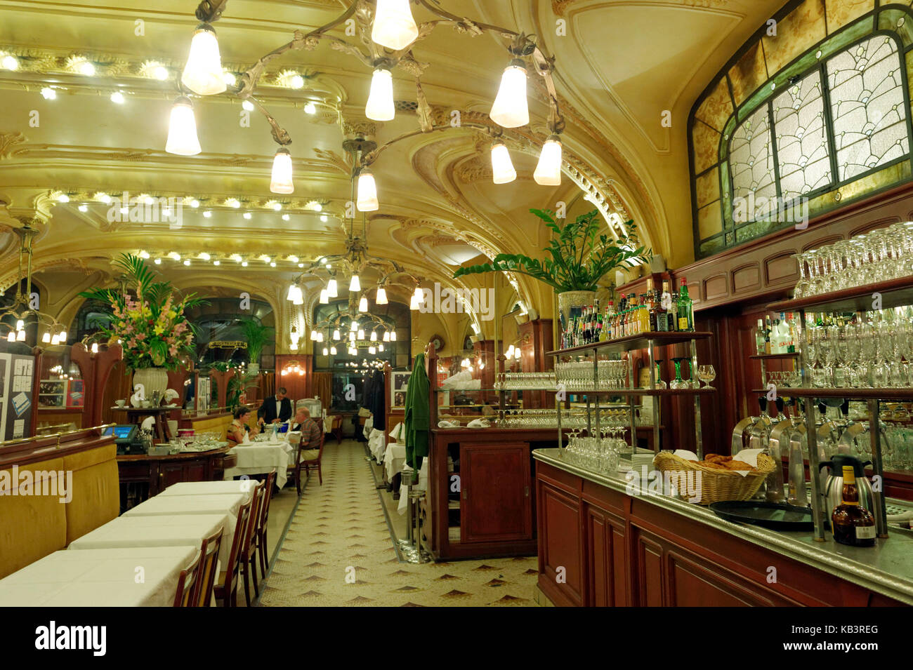 France, Meurthe et Moselle, Nancy, Brasserie Flo Excelsior built in 1910, Art Nouveau Stock Photo