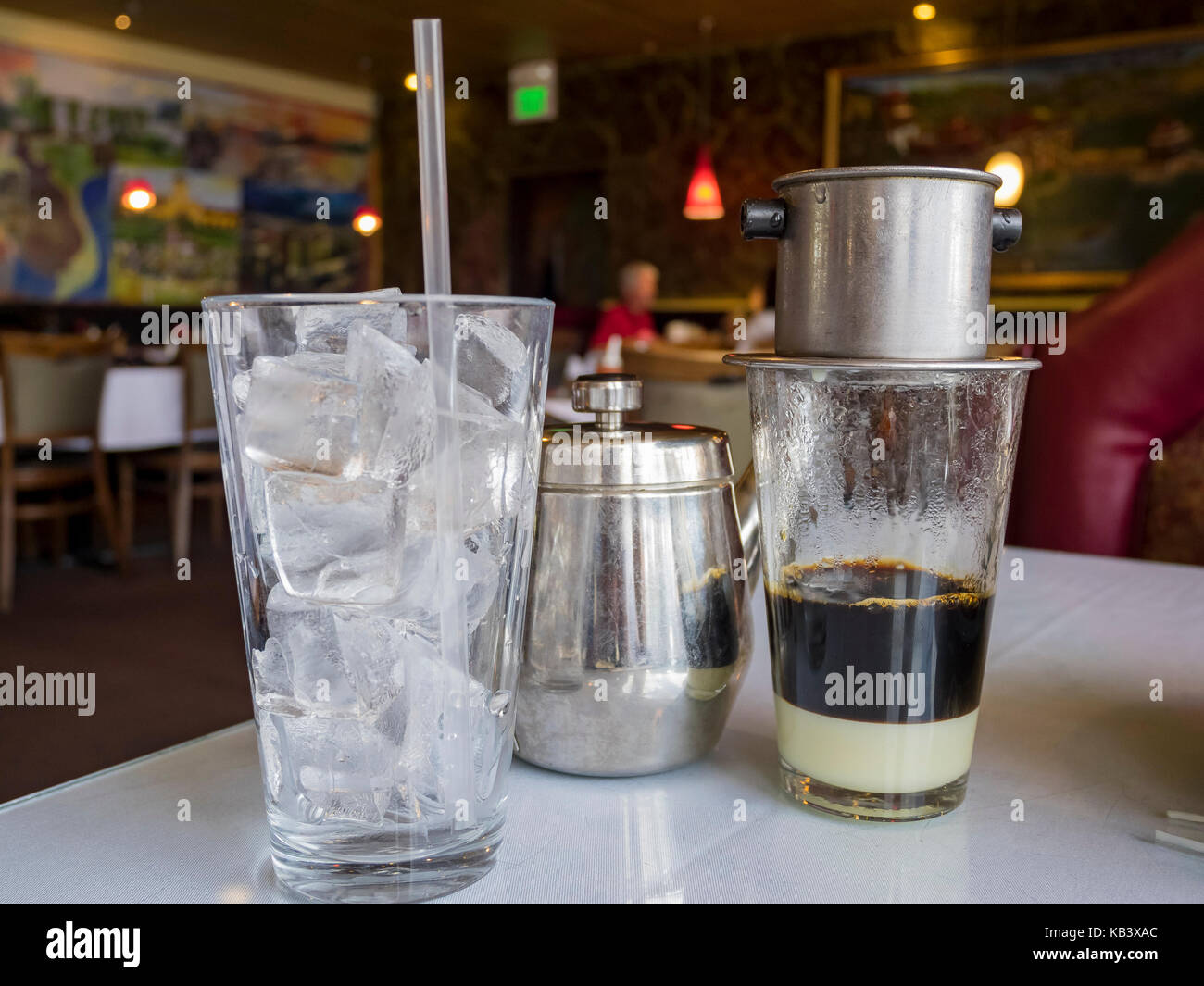 Traditional Vietnam style drip coffee, serve with condensed milk Stock Photo Alamy