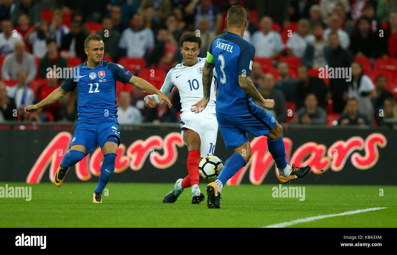 Dele Alli of England shoots during the FIFA World Cup Qualifier match between England and
