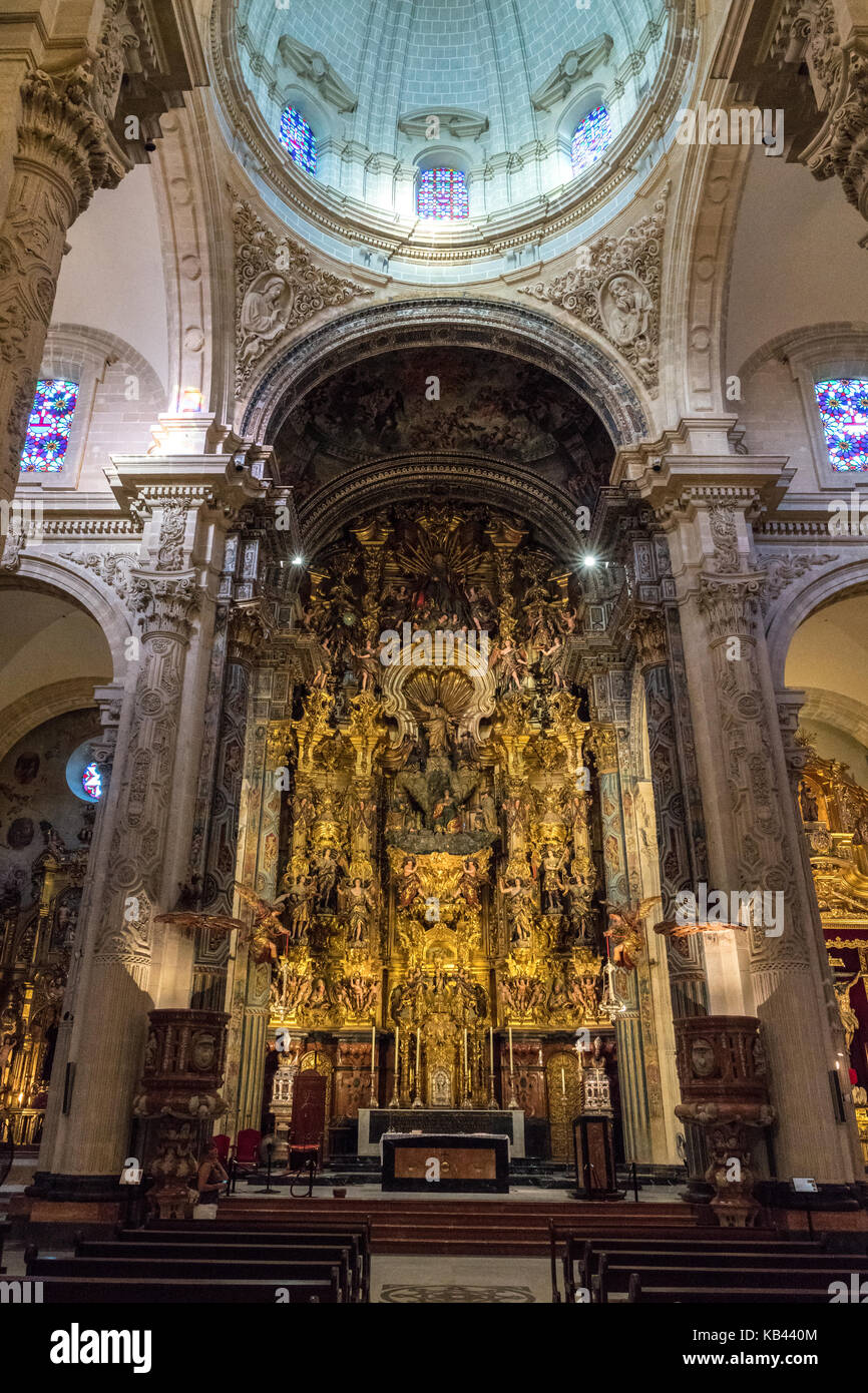 Interior of the church of El Salvador in Seville, Spain Stock Photo