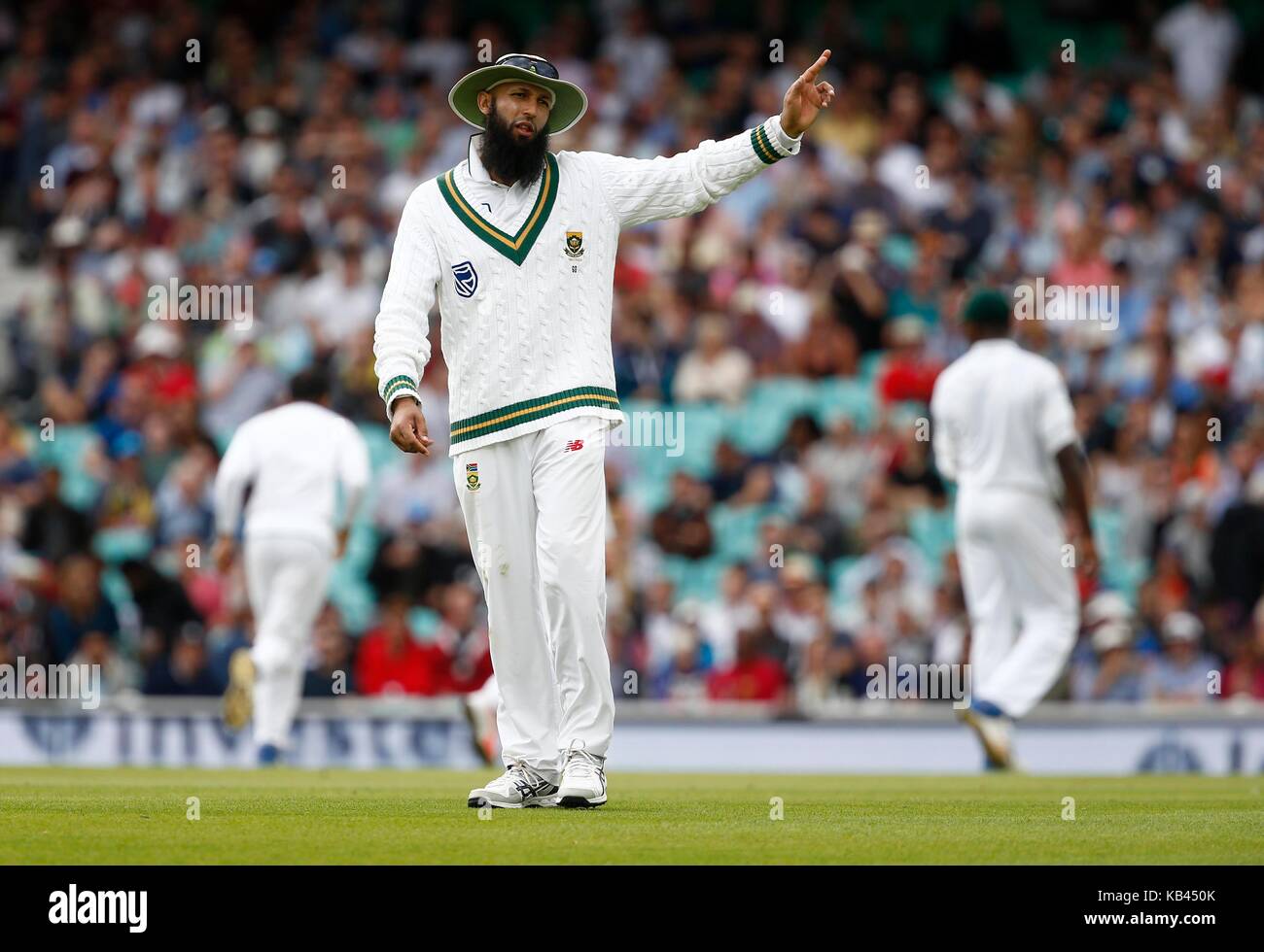 Hashim Amla of South Africa during day four of the third Investec Test match between England and South Africa at The Oval in London. 30 Jul 2017 Stock Photo