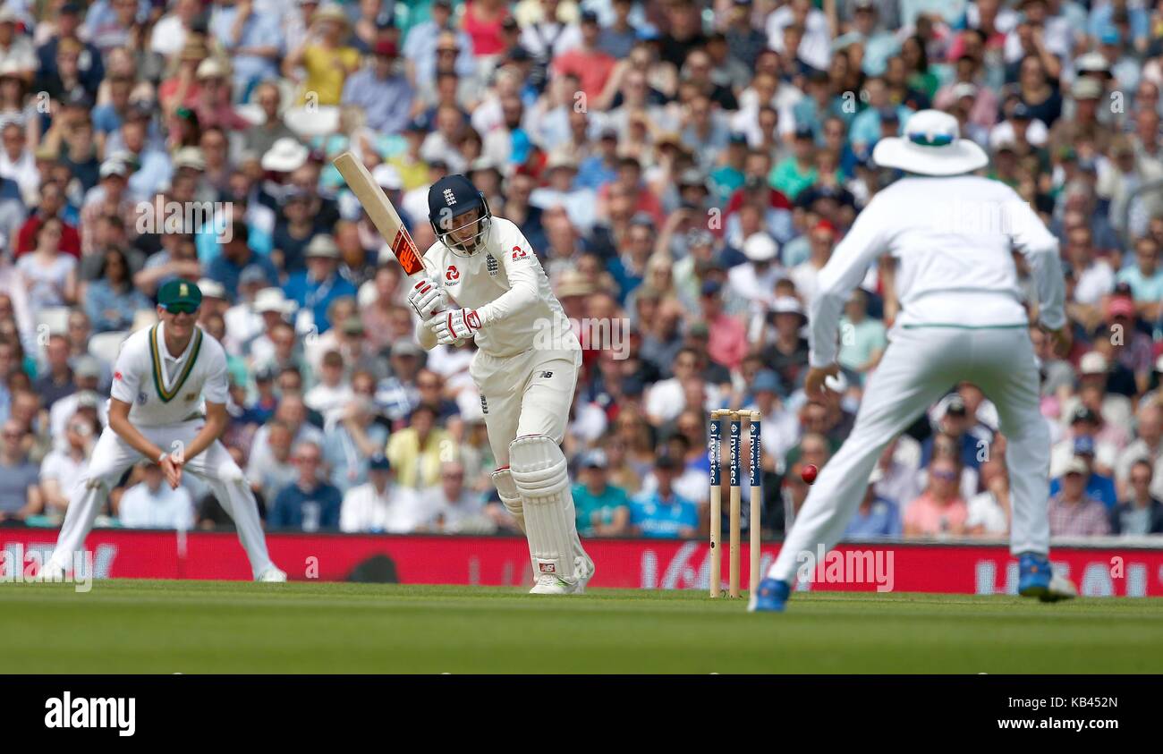 Joe Root of England batting during day four of the third Investec Test match between England and South Africa at The Oval in London. 30 Jul 2017 Stock Photo
