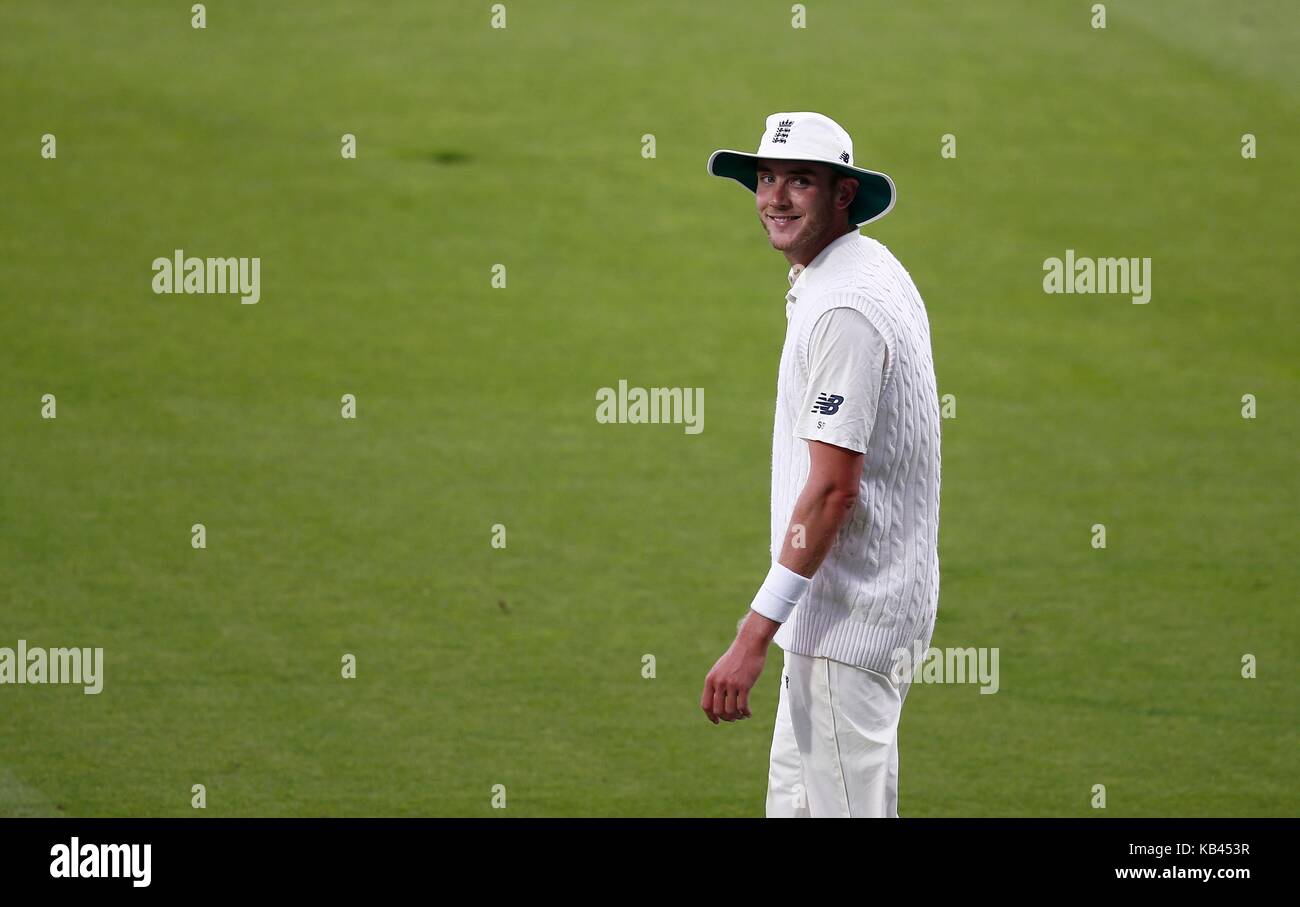 Stuart Broad of England during day two of the third Investec Test match between England and South Africa at The Oval in London. 28 Jul 2017 Stock Photo