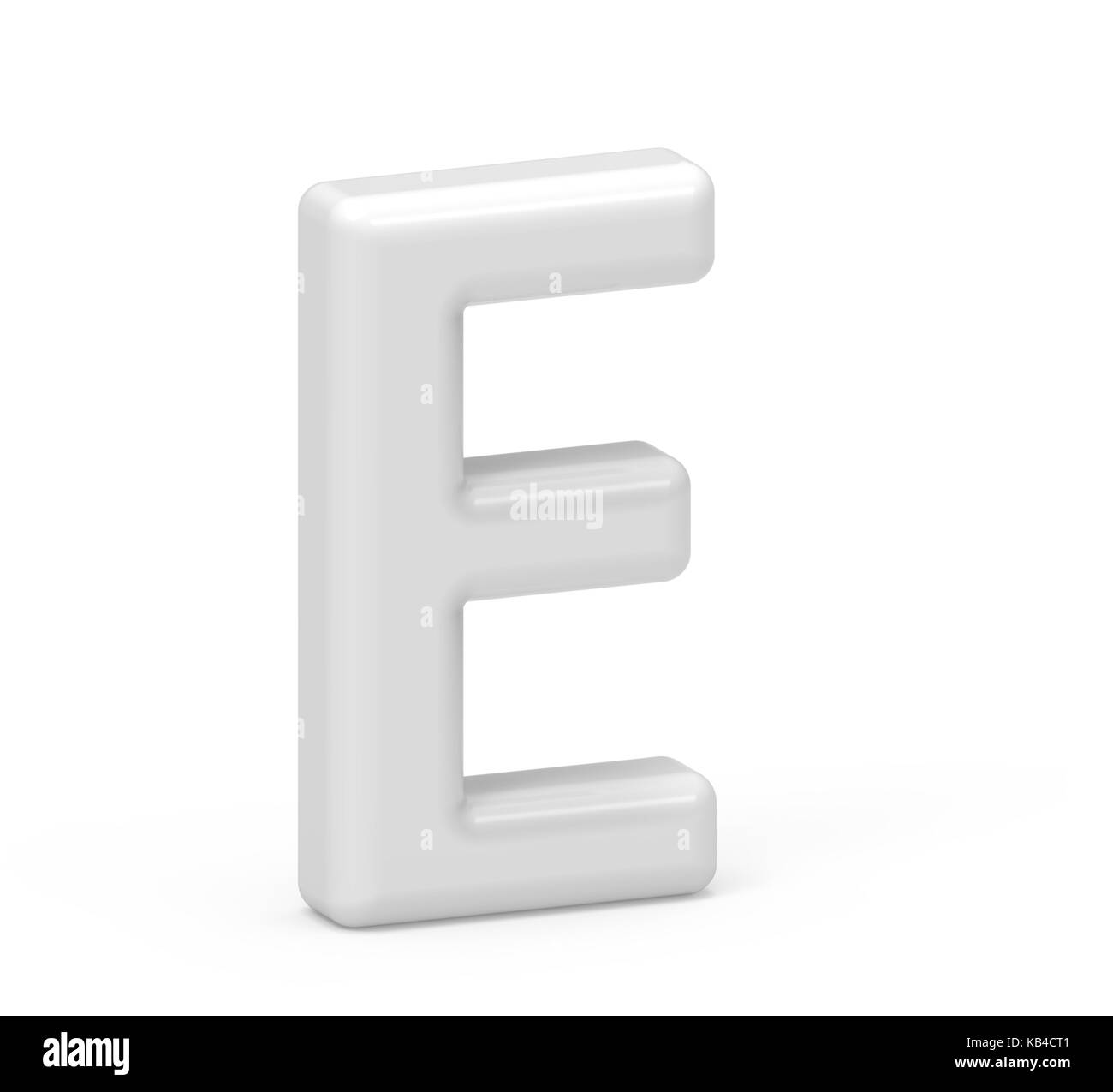 pearl white letter E, 3D rendering inflated alphabet isolated on white ...