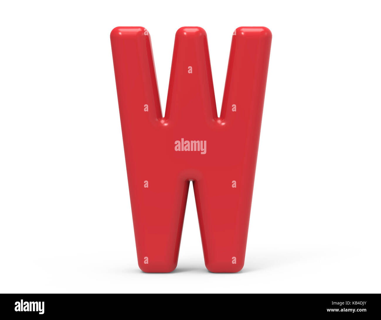 red letter W, 3D rendering red plastic texture alphabet isolated on ...