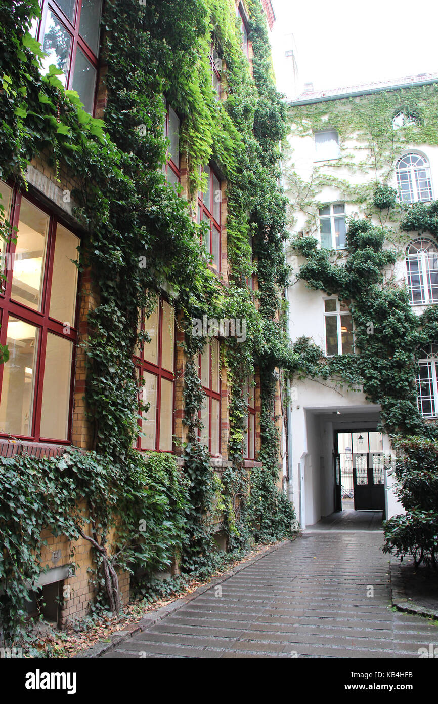flats buildings and interior courtyard on Sophienstrasse in Berlin
