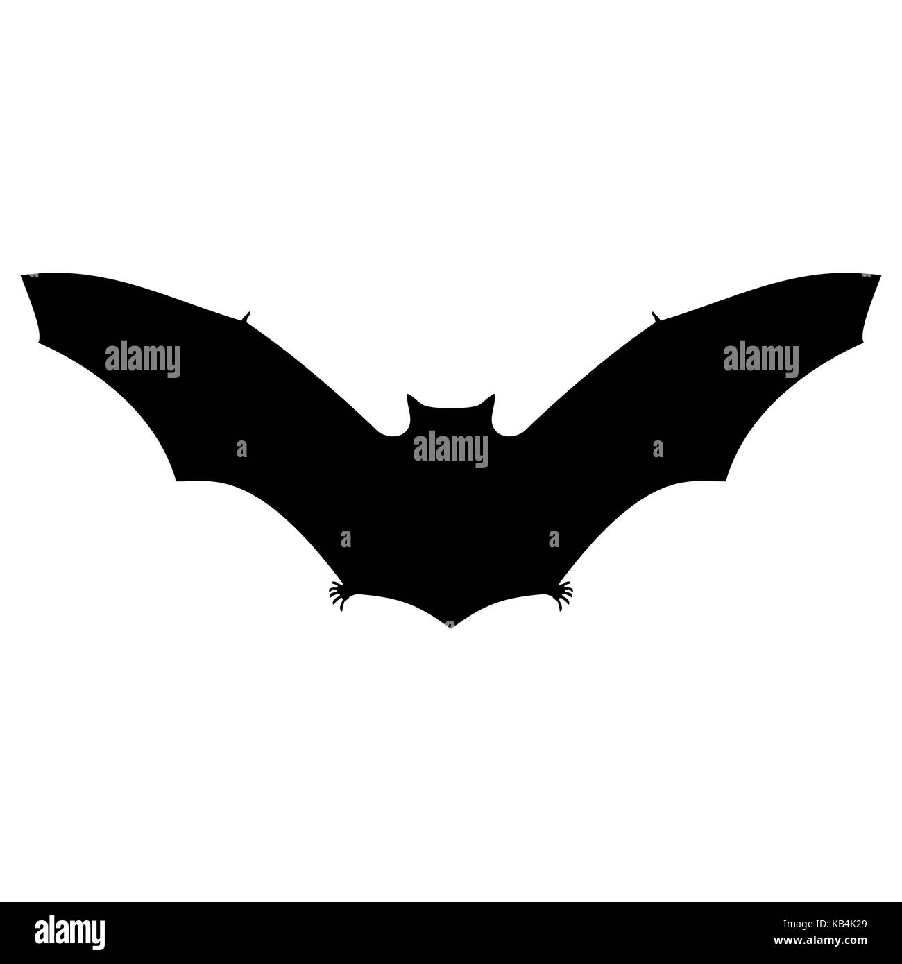 Bat silhouette on white background for Halloween Stock Vector Image ...