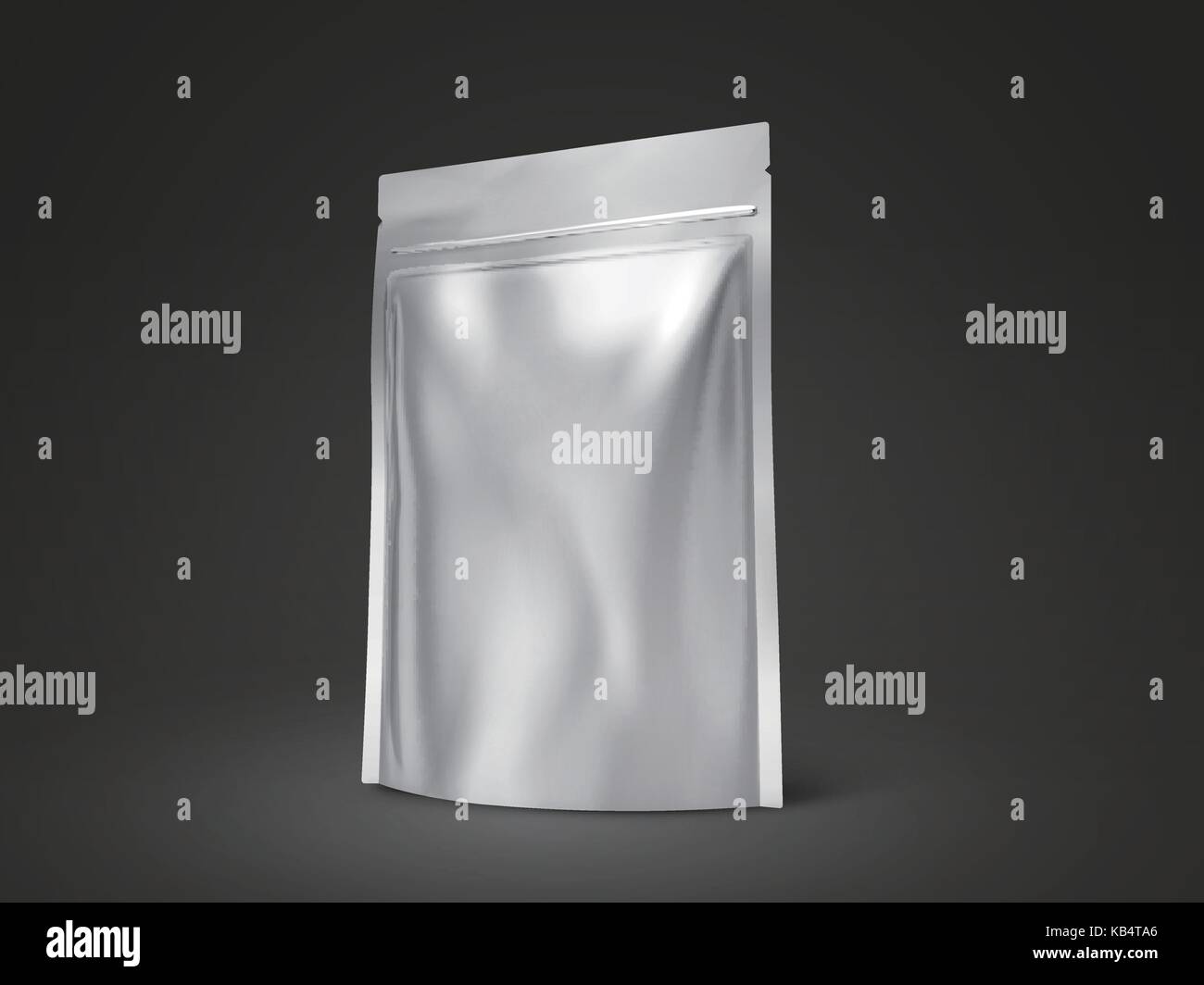 Blank doy pack mockup, silver package for design uses in 3d illustration Stock Vector