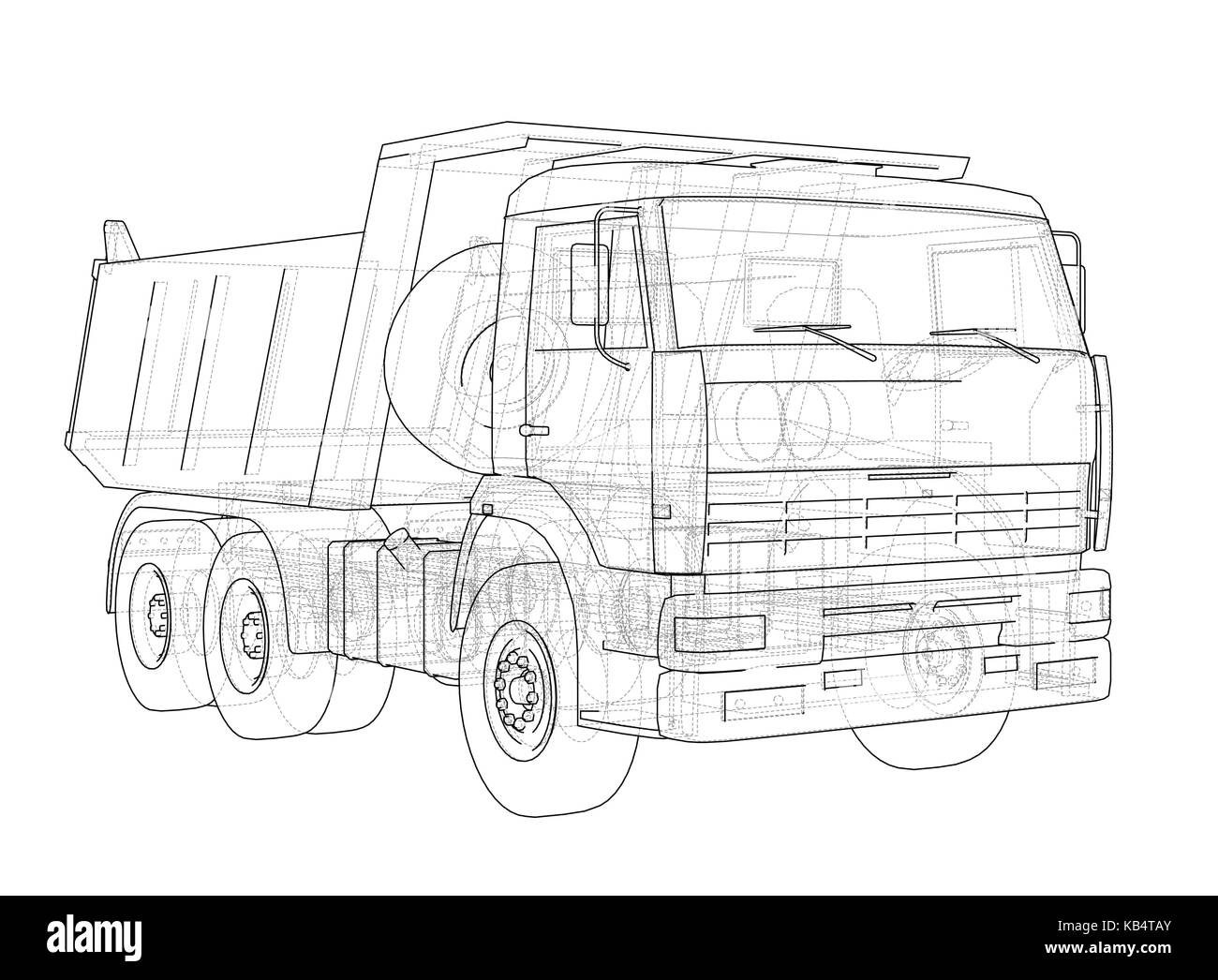 Dump truck. Vector Stock Vector