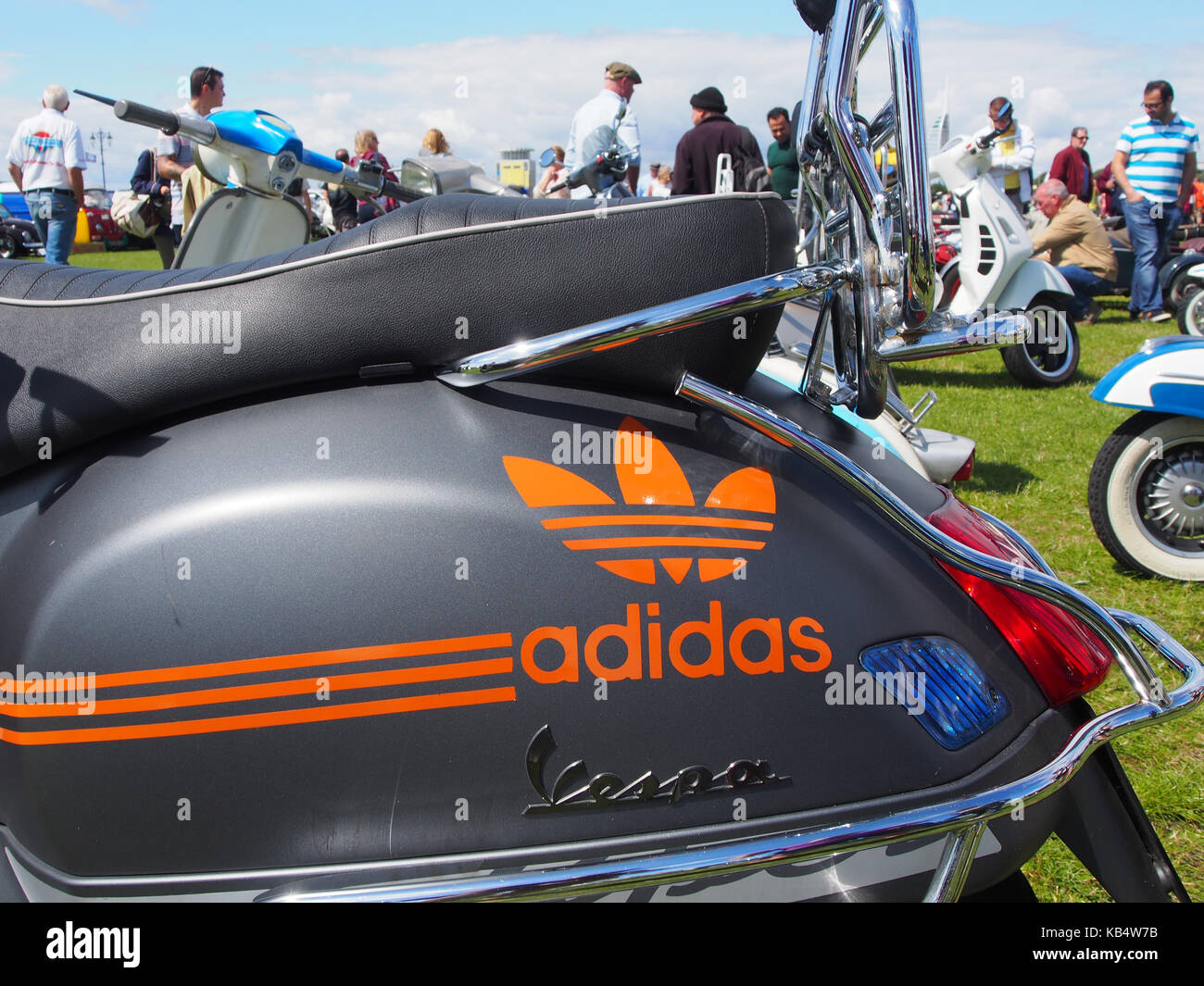 A scooter decorated on Adidas branding Stock Photo - Alamy