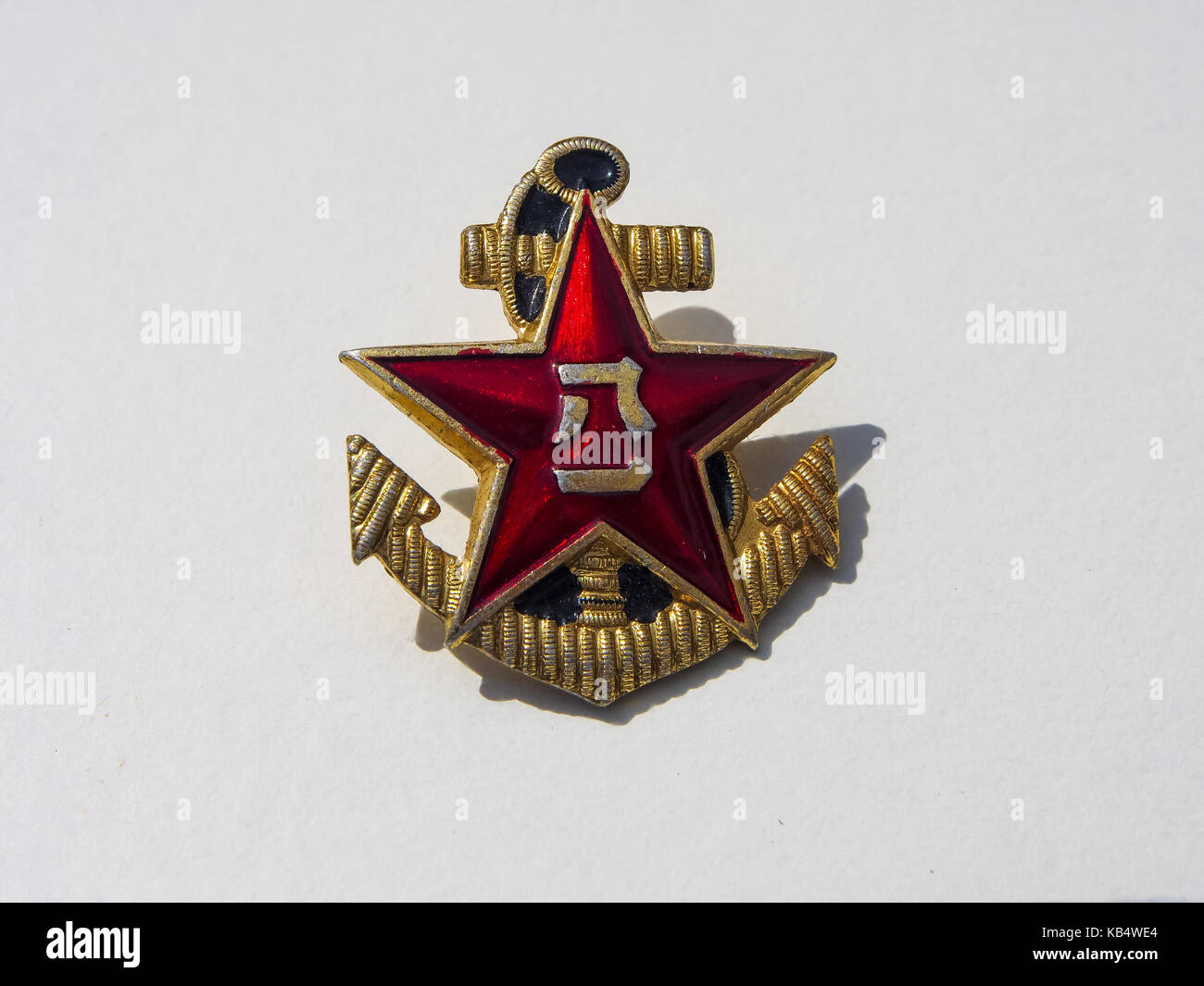 A badge of the Chinese Peoples Liberation Army Navy (PLAN) Stock Photo