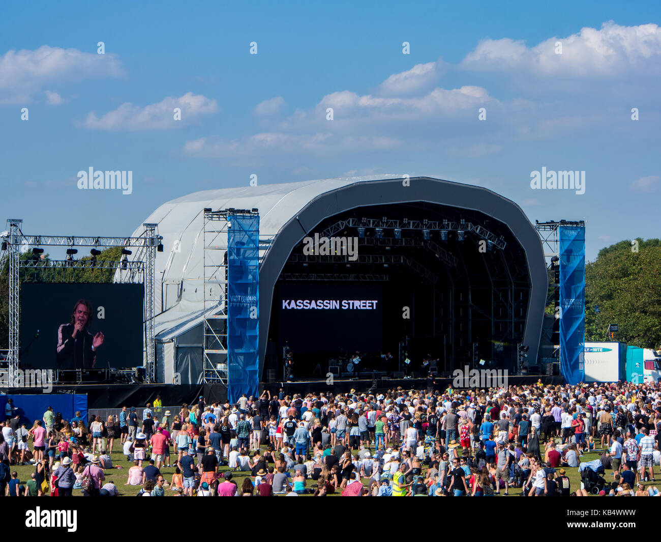 Kassassin street play to an audience at the Victorious festival 2017 Stock Photo