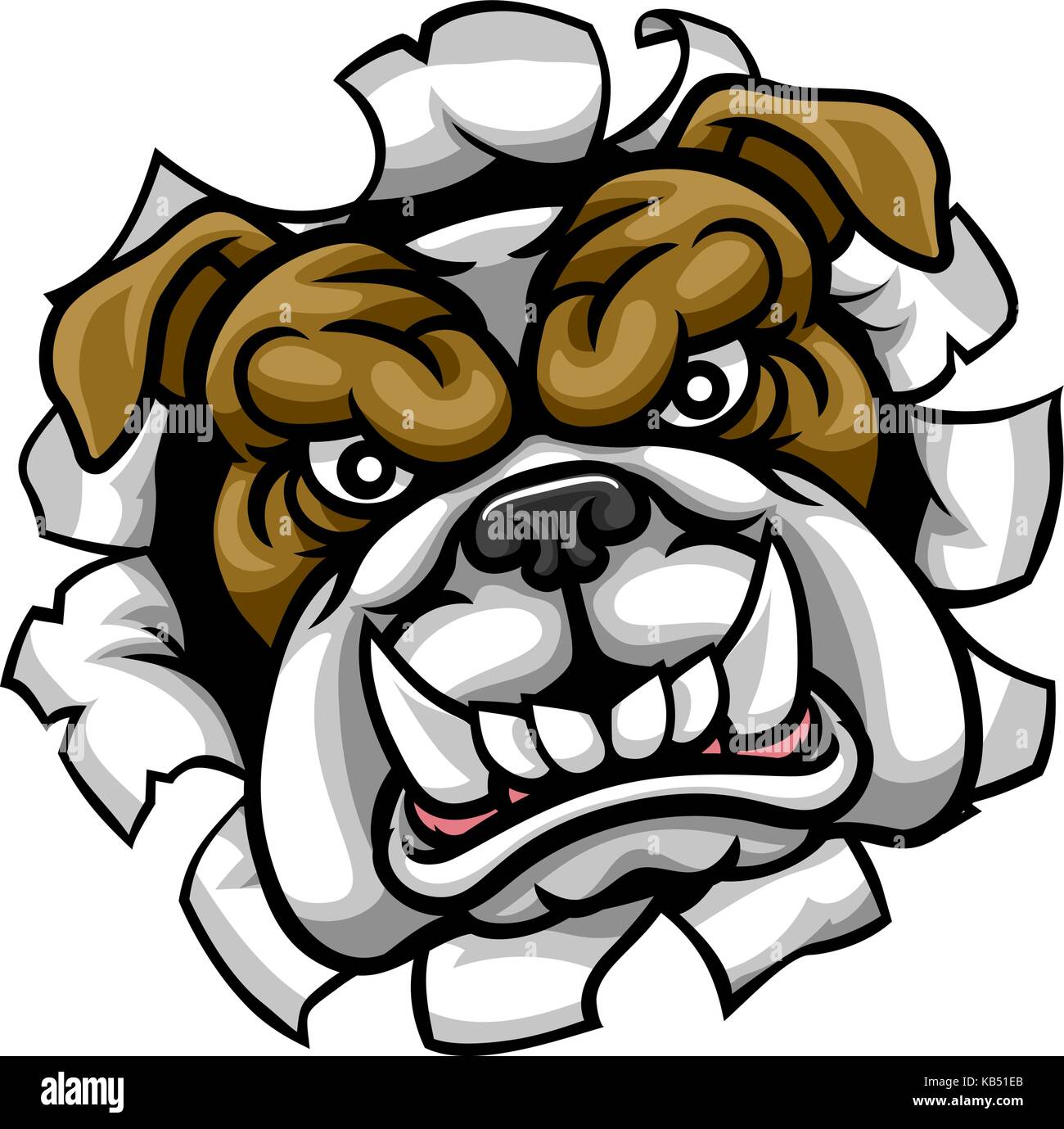 Bulldog Mean Sports Mascot Stock Vector