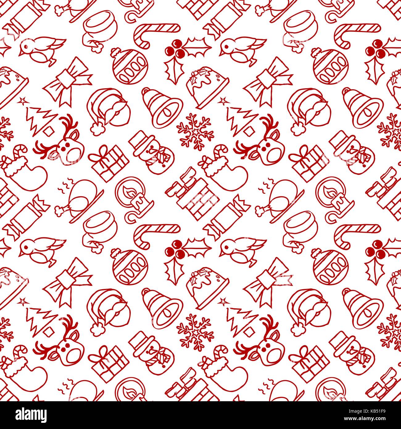 Christmas Seamless Pattern Background Stock Vector