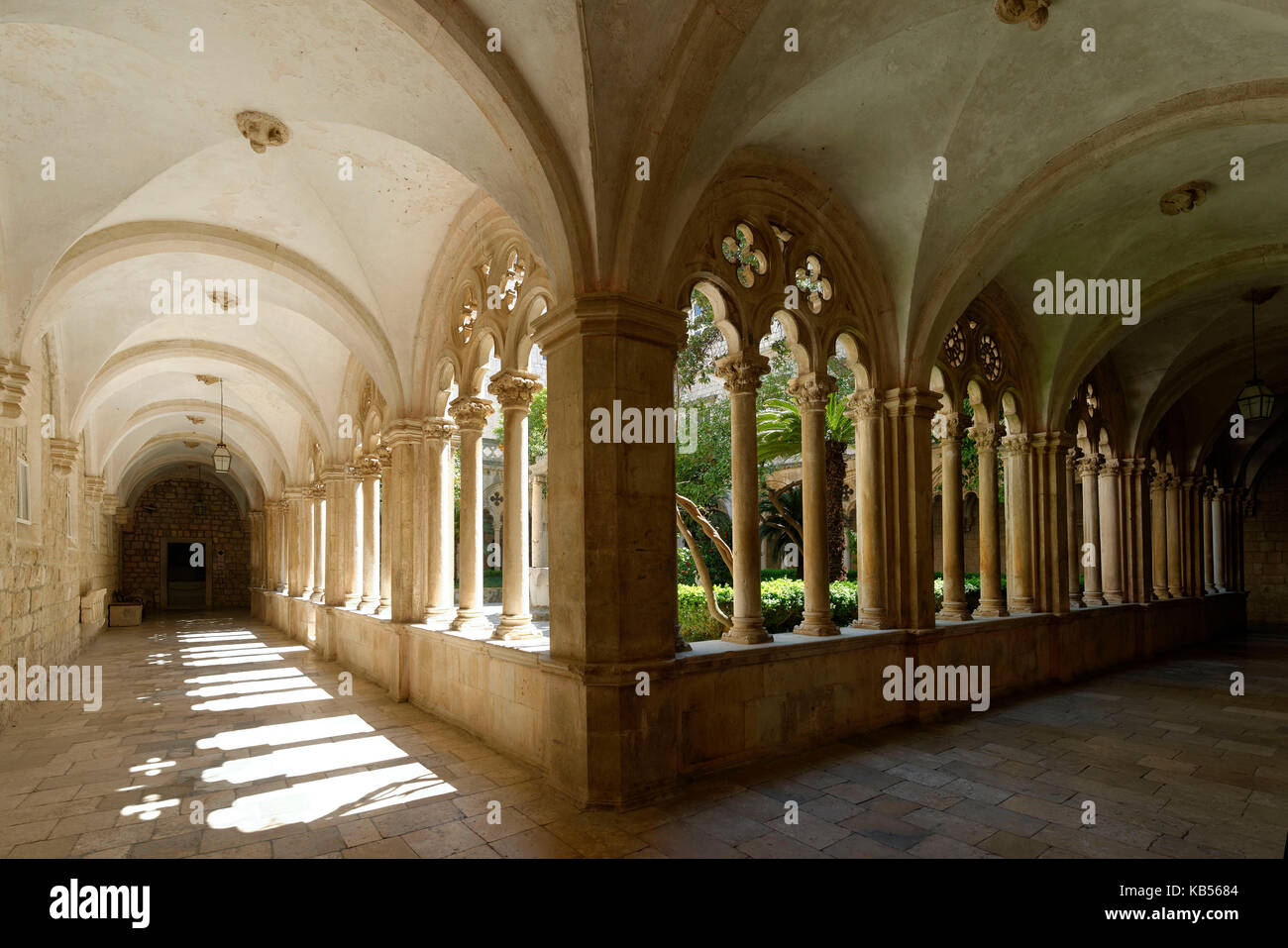 Croatia, Dalmatia, Dalmatian coast, Dubrovnik historical centre, listed as World Heritage by UNESCO, cloister of the Dominican Monastery Stock Photo