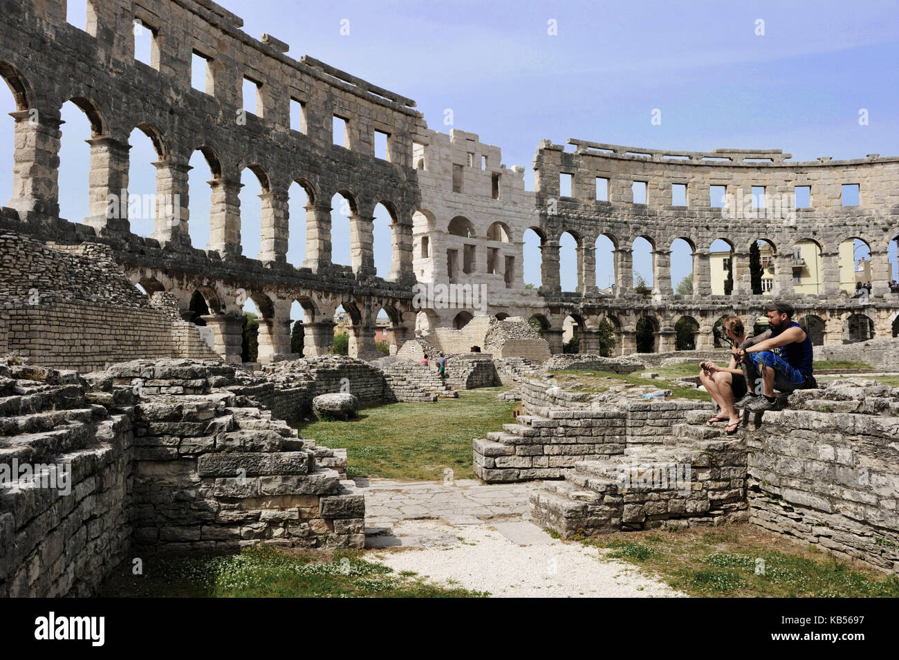 Croatia, Istria, Adriatic Coast, Pula, Roman amphitheatre Stock Photo