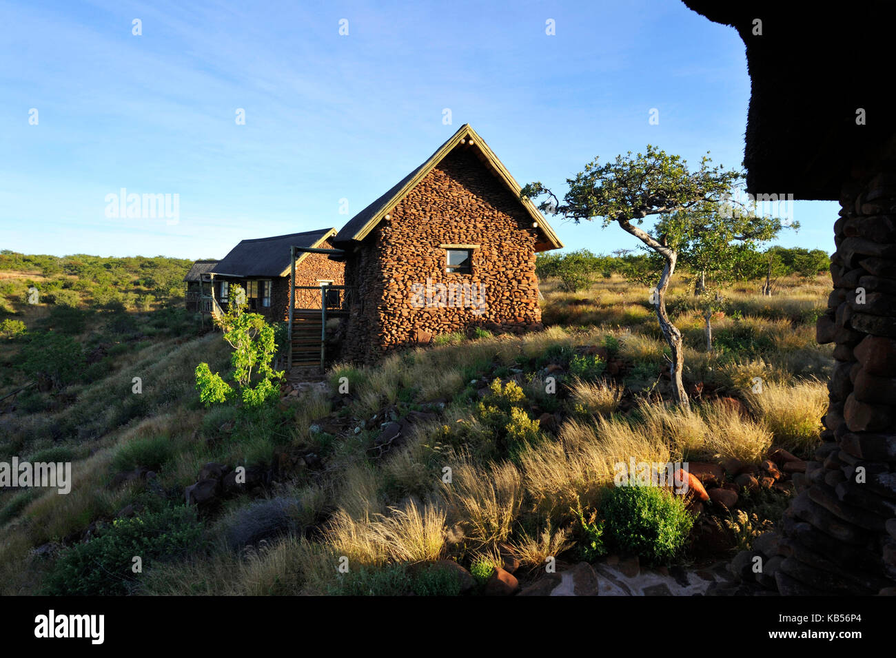 Namibia, Damaraland, Grootberg lodge with a view on Grootberg mountain Stock Photo