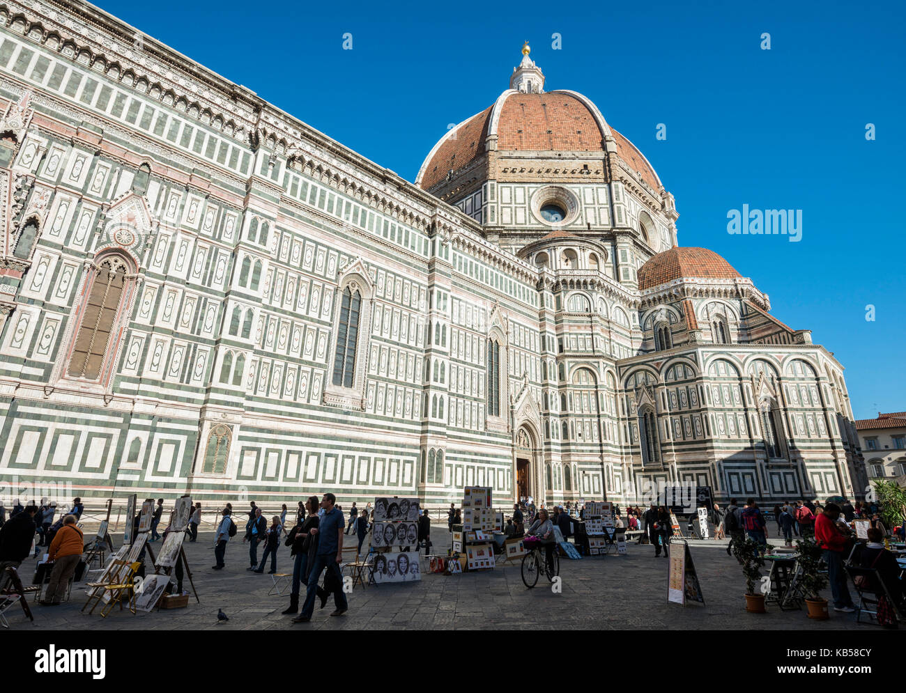 The dome of the Cathedral of Saint Mary of the Flower (Il Duomo di Firenze), Florence, Italy Stock Photo