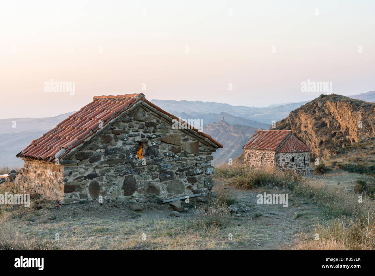 David Gareja, monastery, Georgia, mountain, anchorite, ancient, religion, orthodox, church Stock Photo