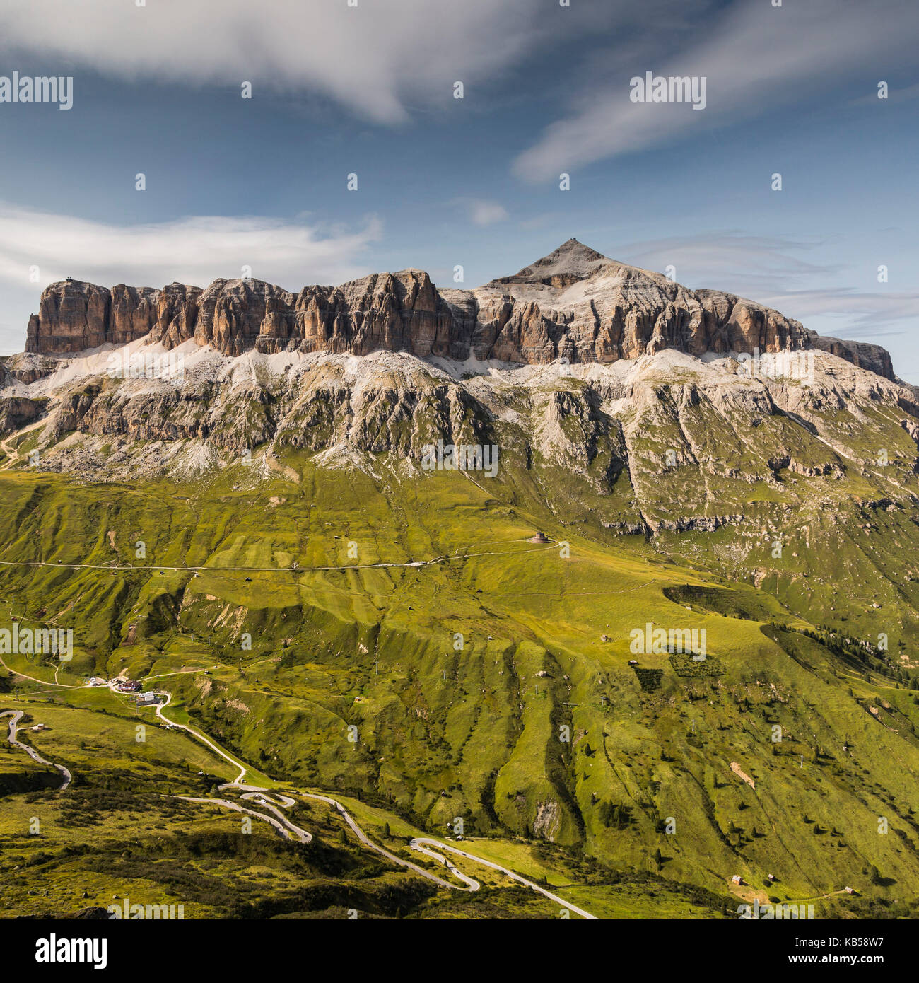 Europe, Italy, Alps, Dolomites, Mountains, Sella - Passo Pordoi Stock Photo