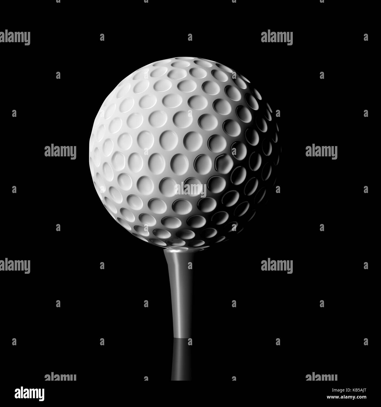 Golf ball on a tee, isolated on black background Stock Photo - Alamy