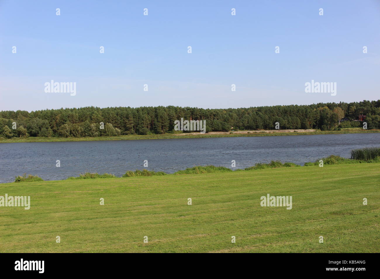 Wonderfull nature of Birstonas on a bank of the river Nemunas Stock Photo