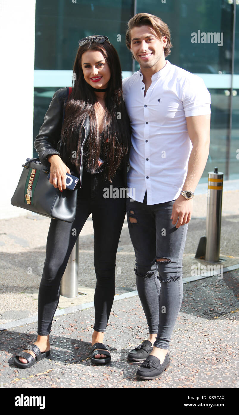 Kem Cetinay and Amber Davies outside ITV Studios Featuring: Amber