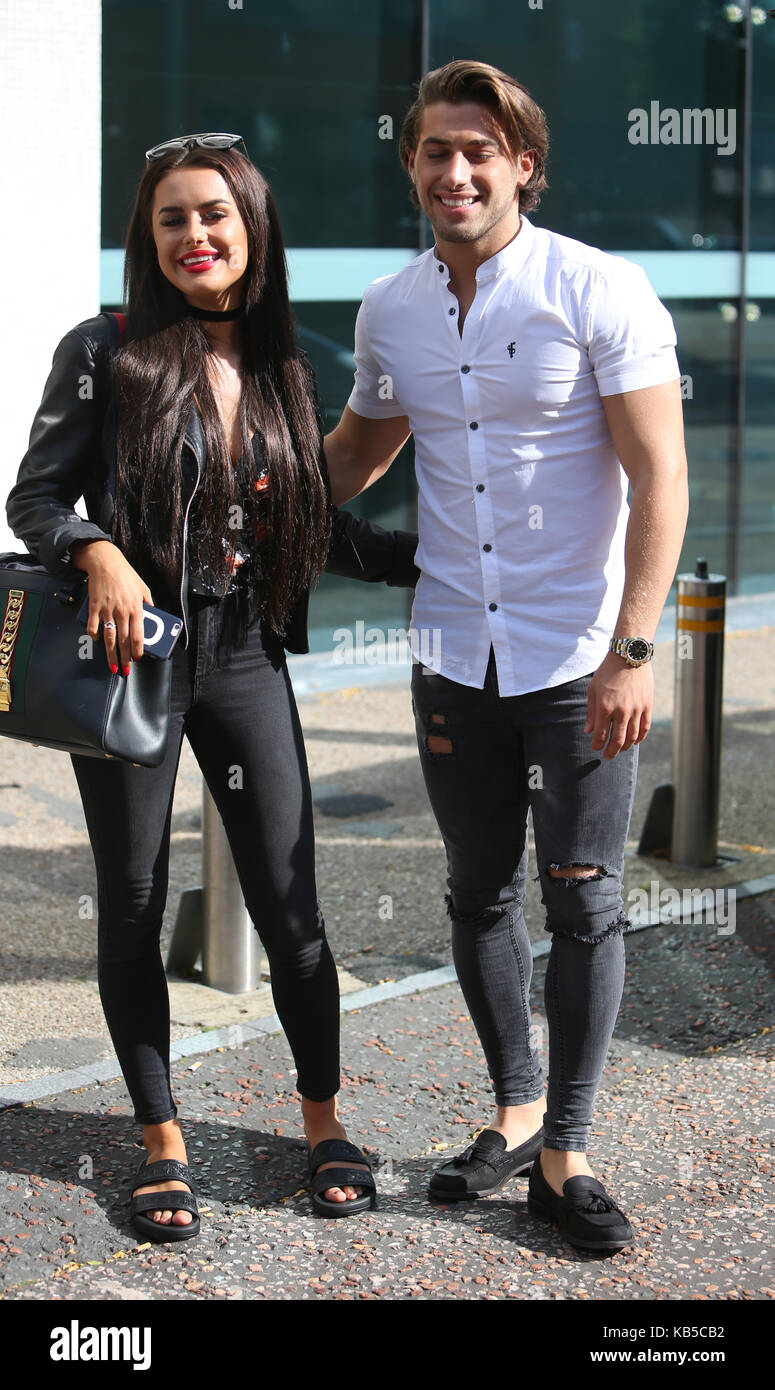 Kem Cetinay and Amber Davies outside ITV Studios Featuring: Amber