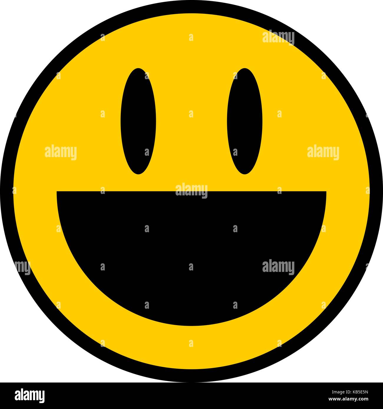 Use it in all your designs. Smiley happy smiling face emoticon icon in flat style. Quick and easy recolorable vector illustration graphic Stock Vector