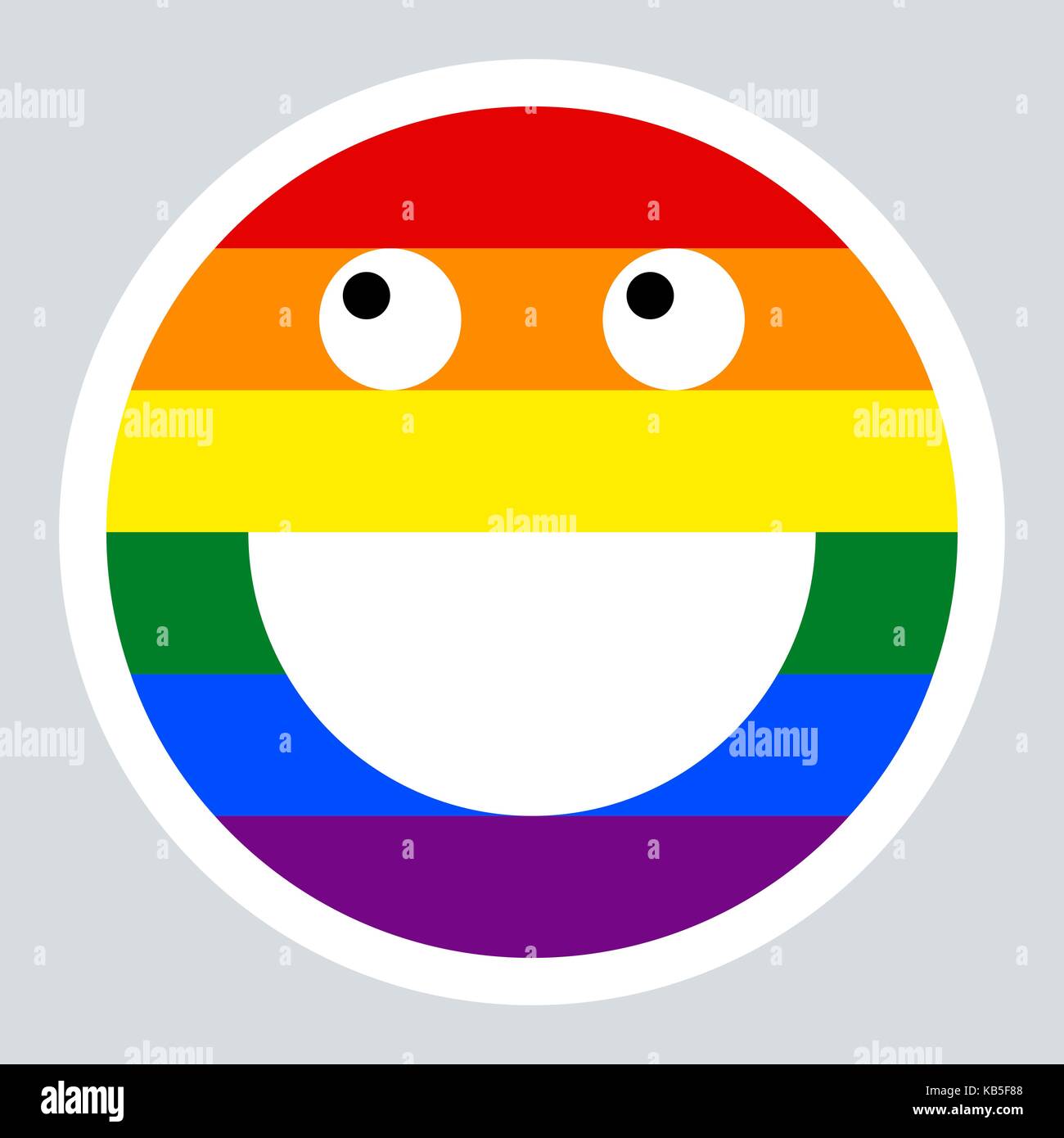 Emoticon smiley icon happy smiling face painted in the colors of the ...