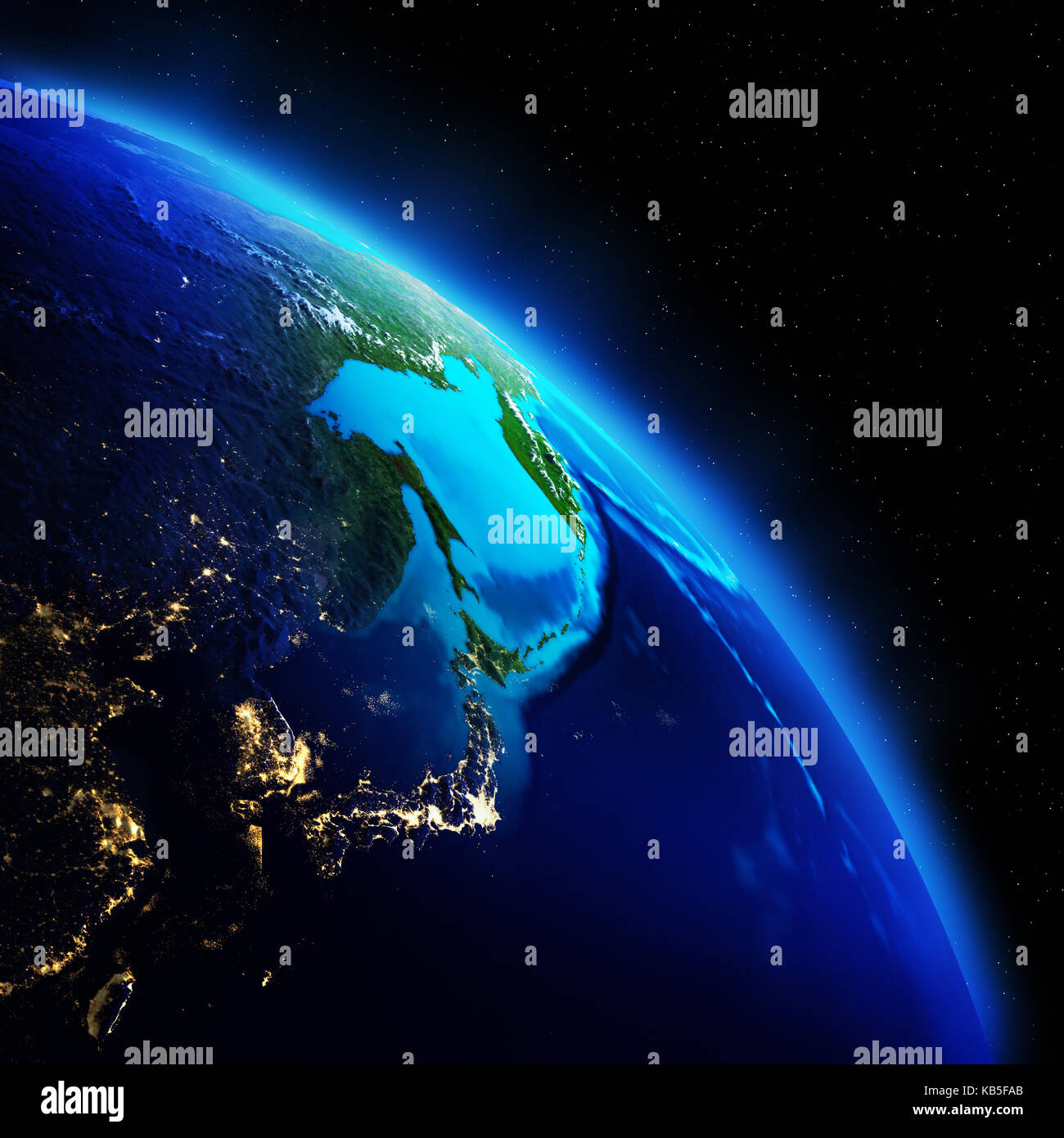 World geography 3d rendering planet Stock Photo