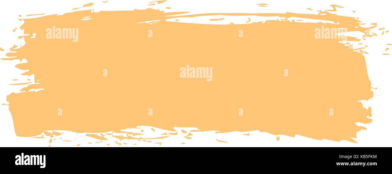 Yellow paint brush stroke ink sketch drawing created in handmade technique. Quick and easy ...
