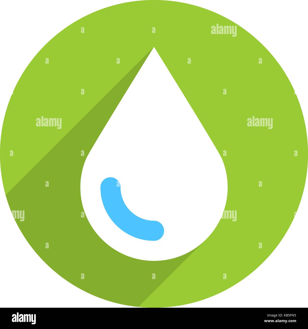 Use it in all your designs. White water drop icon ecology sign on circlular shape. Flat long shadow style. Vector illustration a graphic element Stock Vector