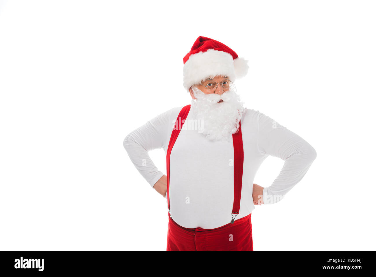 santa claus in suspenders Stock Photo - Alamy
