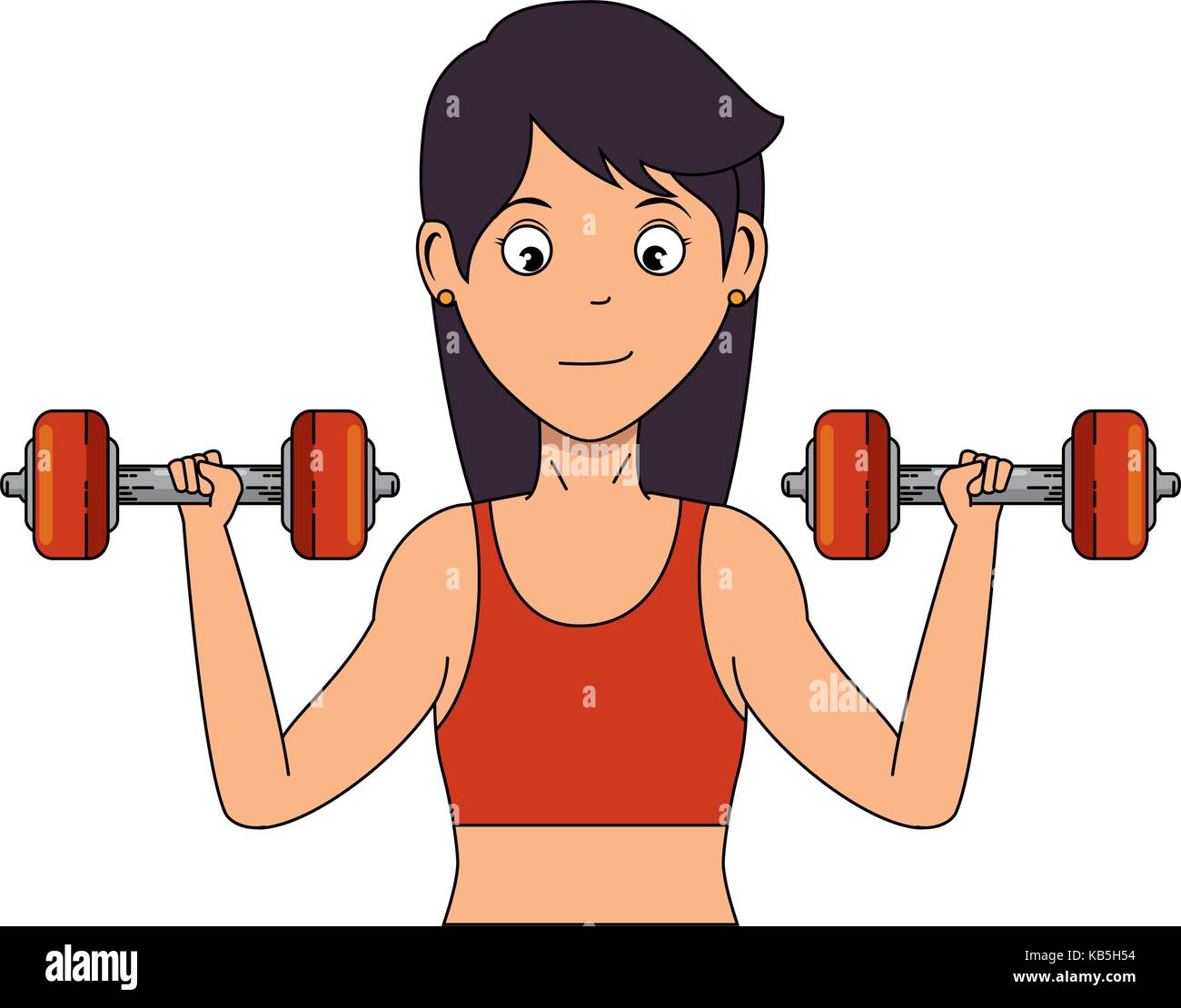 woman athlete weight lifting avatar vector illustration design Stock