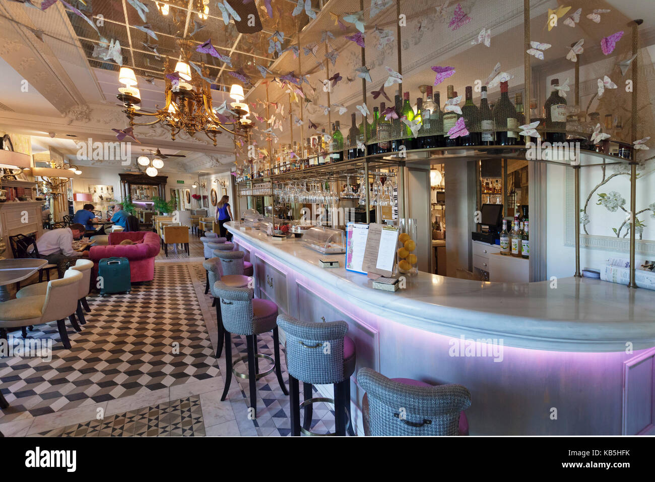 Cafe de Oriente, Belle Epoche, Plaza de Oriente, Madrid, Spain, Europe Stock Photo