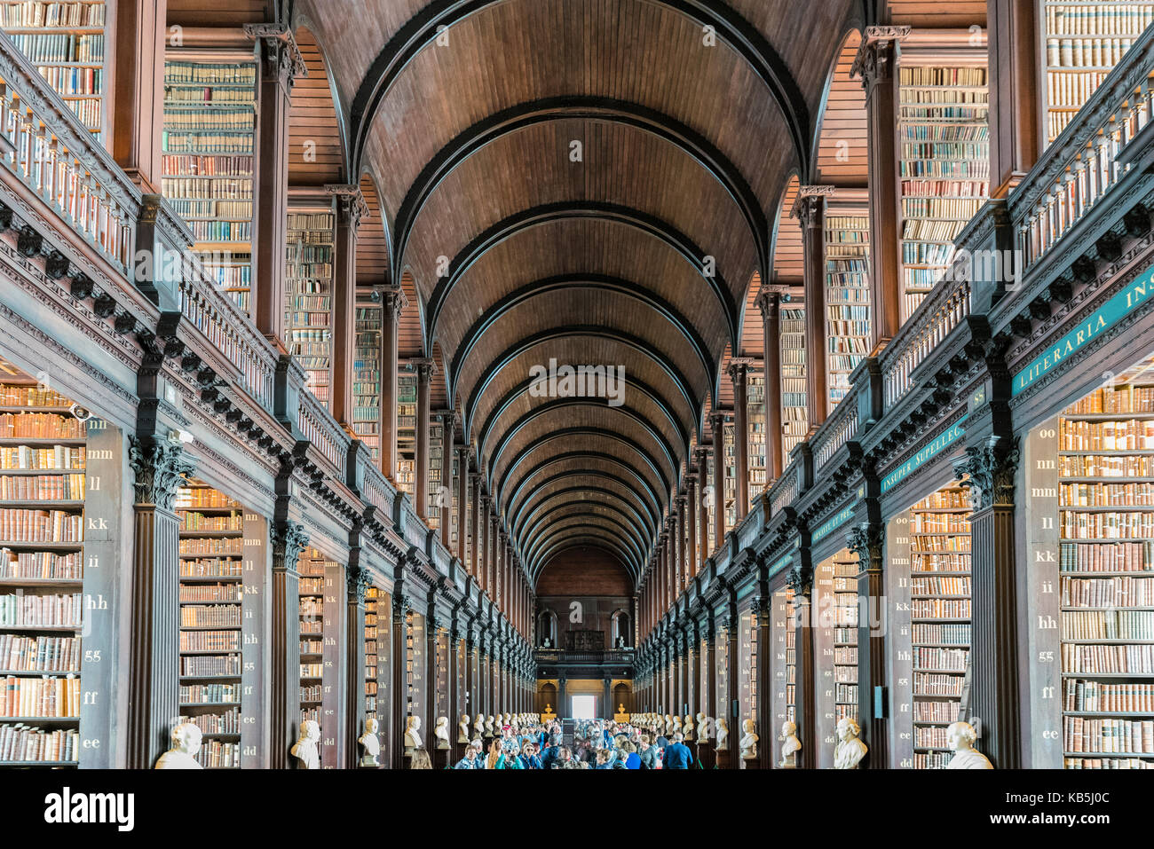 Long Room interior, Old Library building, Trinity College, Dublin ...