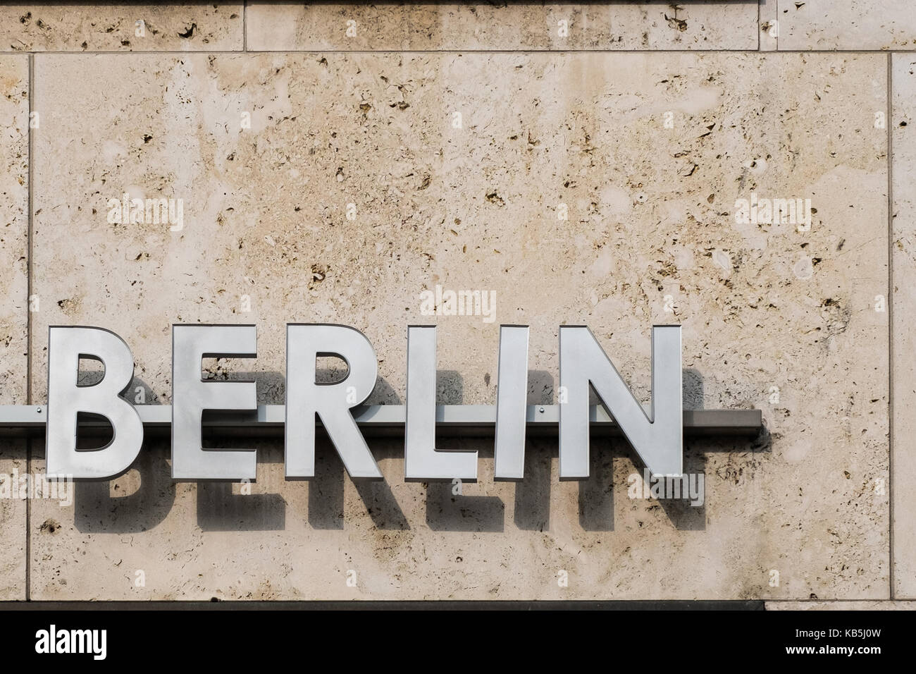 Word Berlin on wall - Berlin capital 3d letters Stock Photo